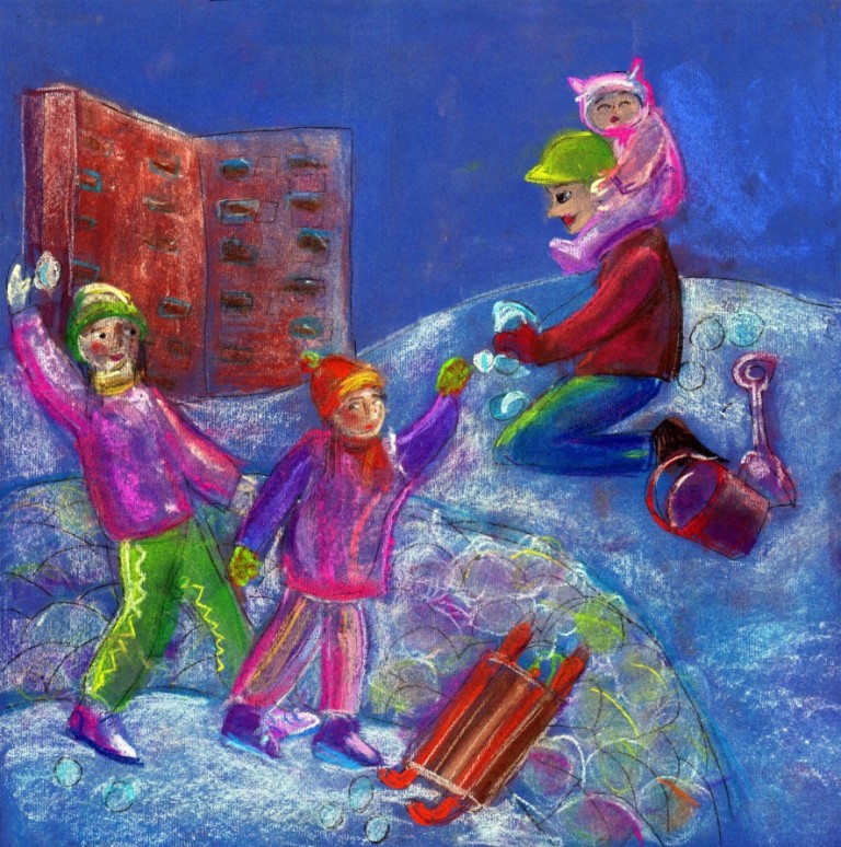 Павлова Злата, 9 лет, АНО «Студия Контур», г.Новосибирск, «А вы любите играть в снежки?»